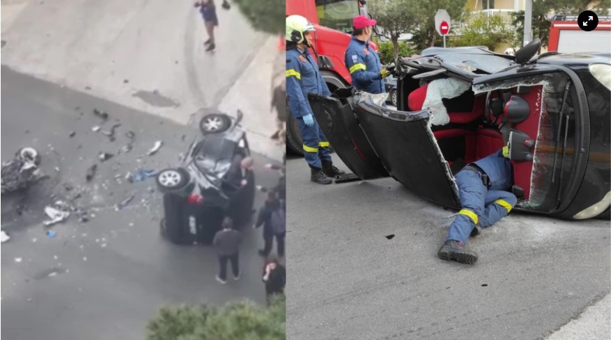Τρομερό δυστύχημα στον Άλιμο: Η στιγμή που ο οδηγός του Smart βγαίνει από το αυτοκίνητο – Δείτε βίντεο