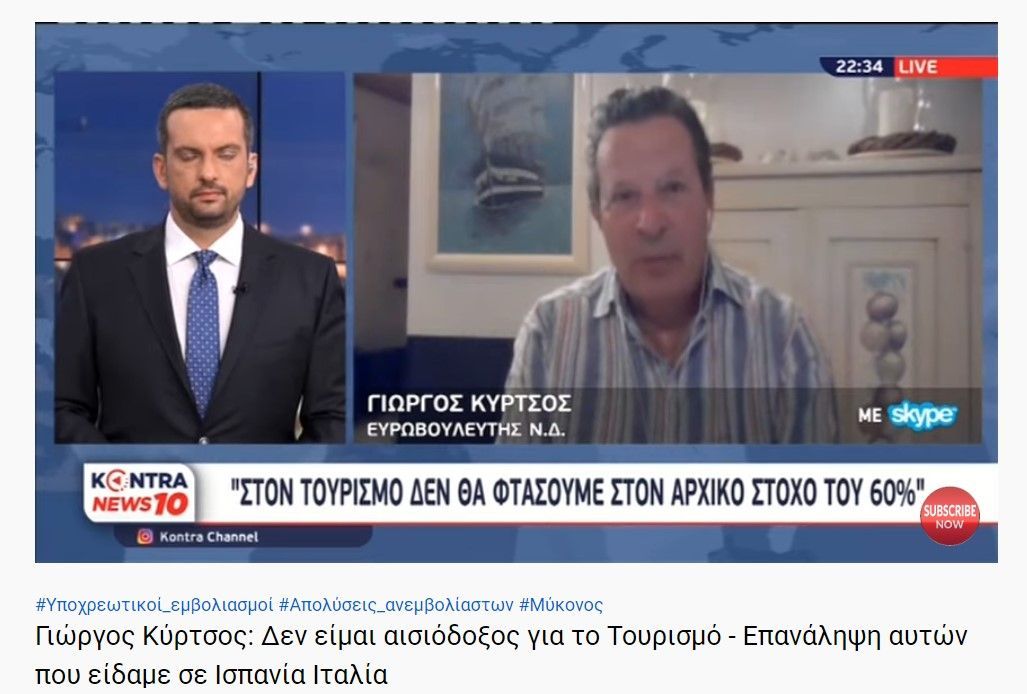 Γιώργος Κύρτσος: Δεν είμαι αισιόδοξος για το Τουρισμό - Επανάληψη αυτών που είδαμε σε Ισπανία Ιταλία
